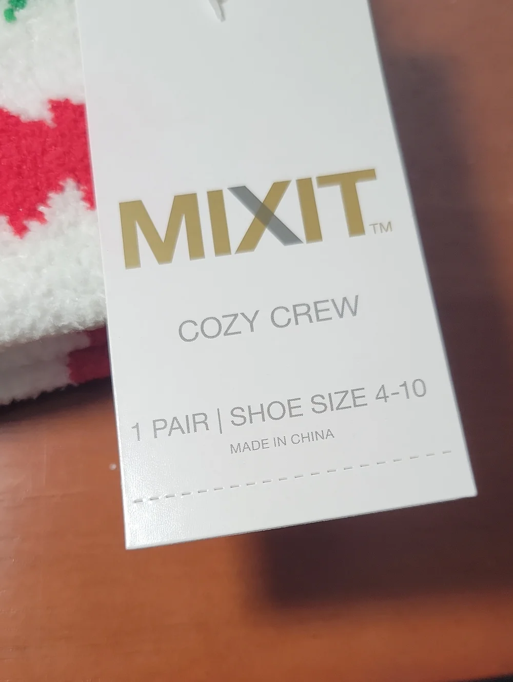 MIXIT Holiday Tree Cozy Crew Socks